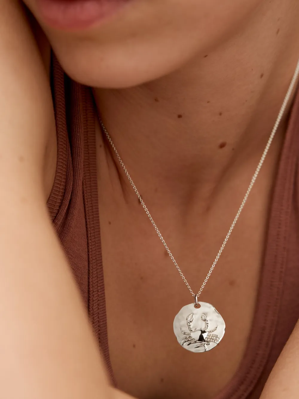 Monica Vinader Cancer halsketting met hanger - Zilver