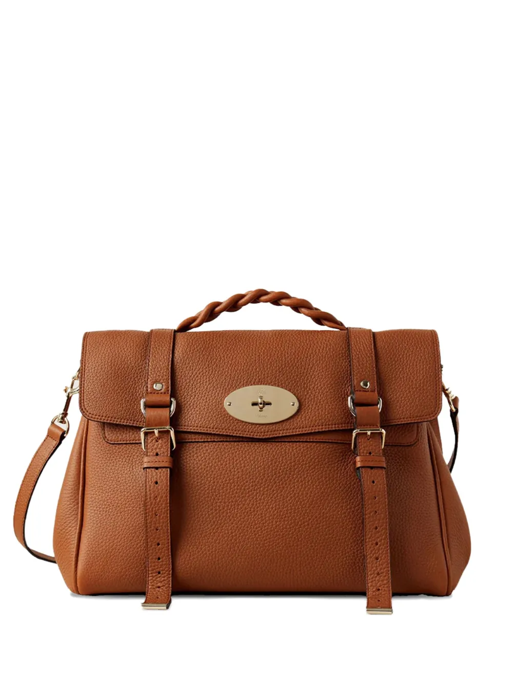 Mulberry Large Alexa Braided-handle Satchel Bag In Brown