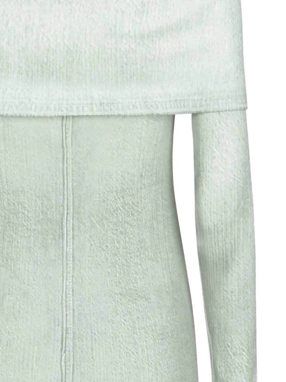 Ych Off-shoulder Zip-front Sweater In Green