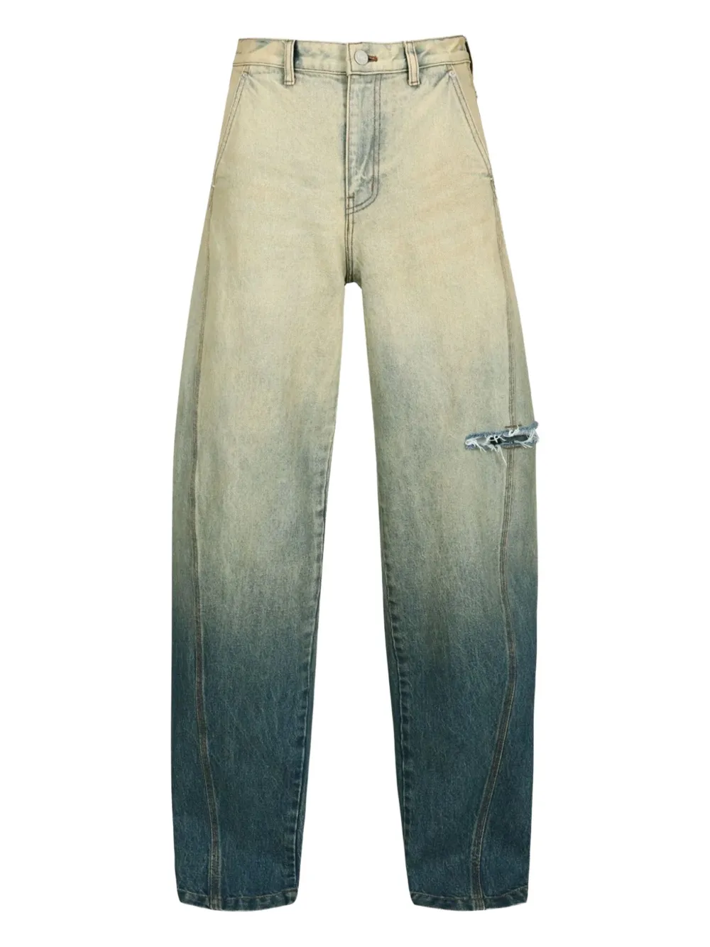 YCH lurex-detailed cut-out jeans | Blue | Image 1