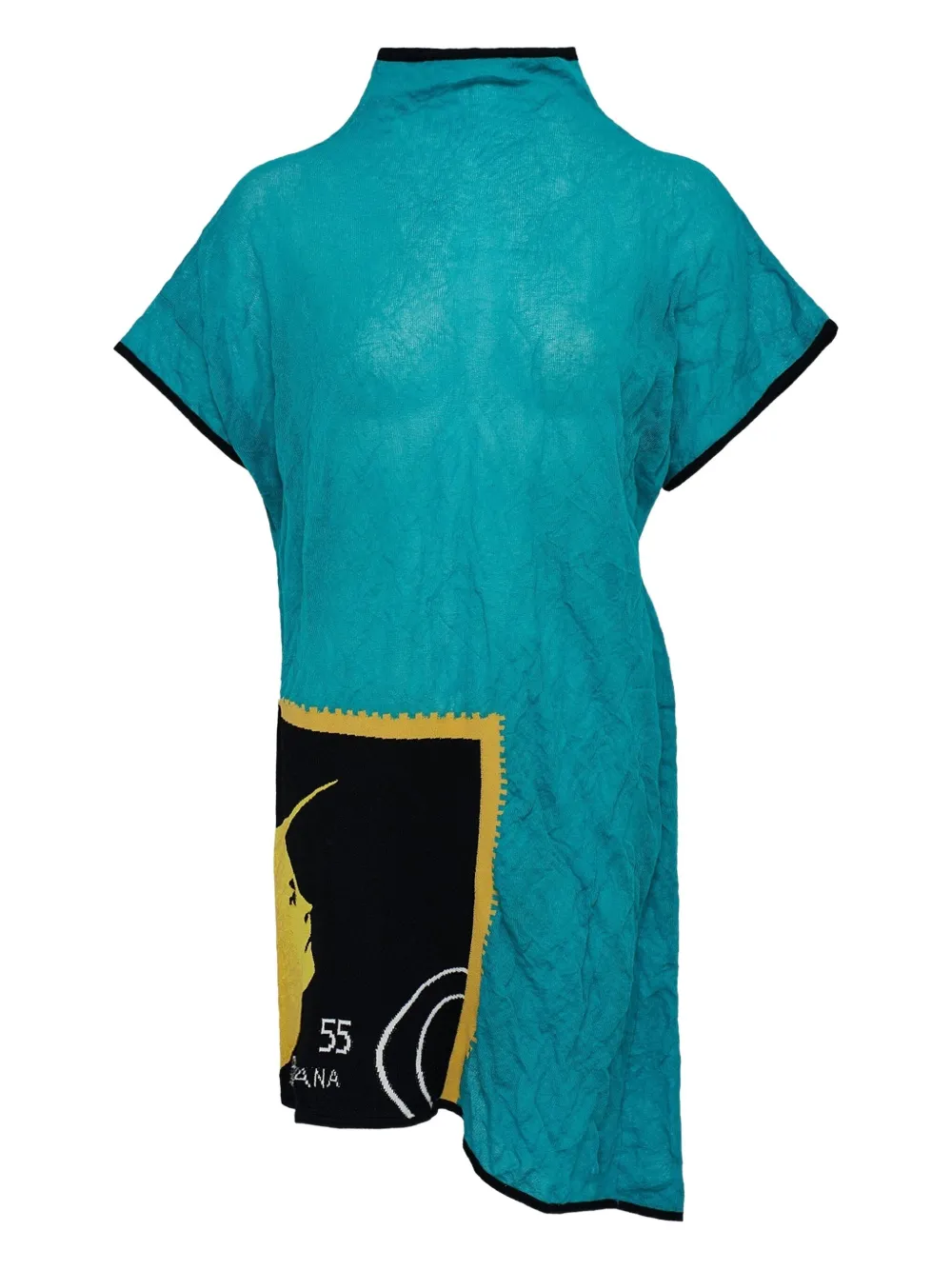 Kiko Kostadinov Promina panelled short-sleeve top | Blue | Image 1