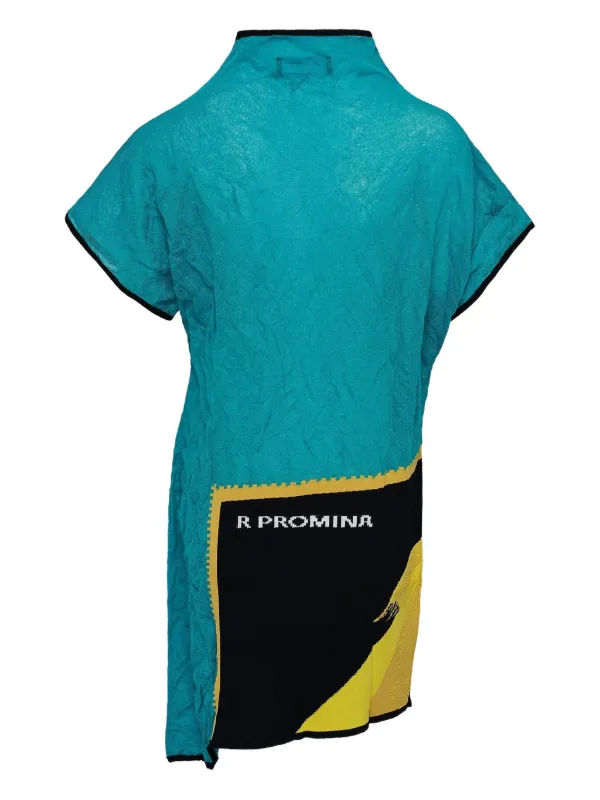 Kiko Kostadinov Promina Panelled short-sleeve Top | Blue | FARFETCH PT