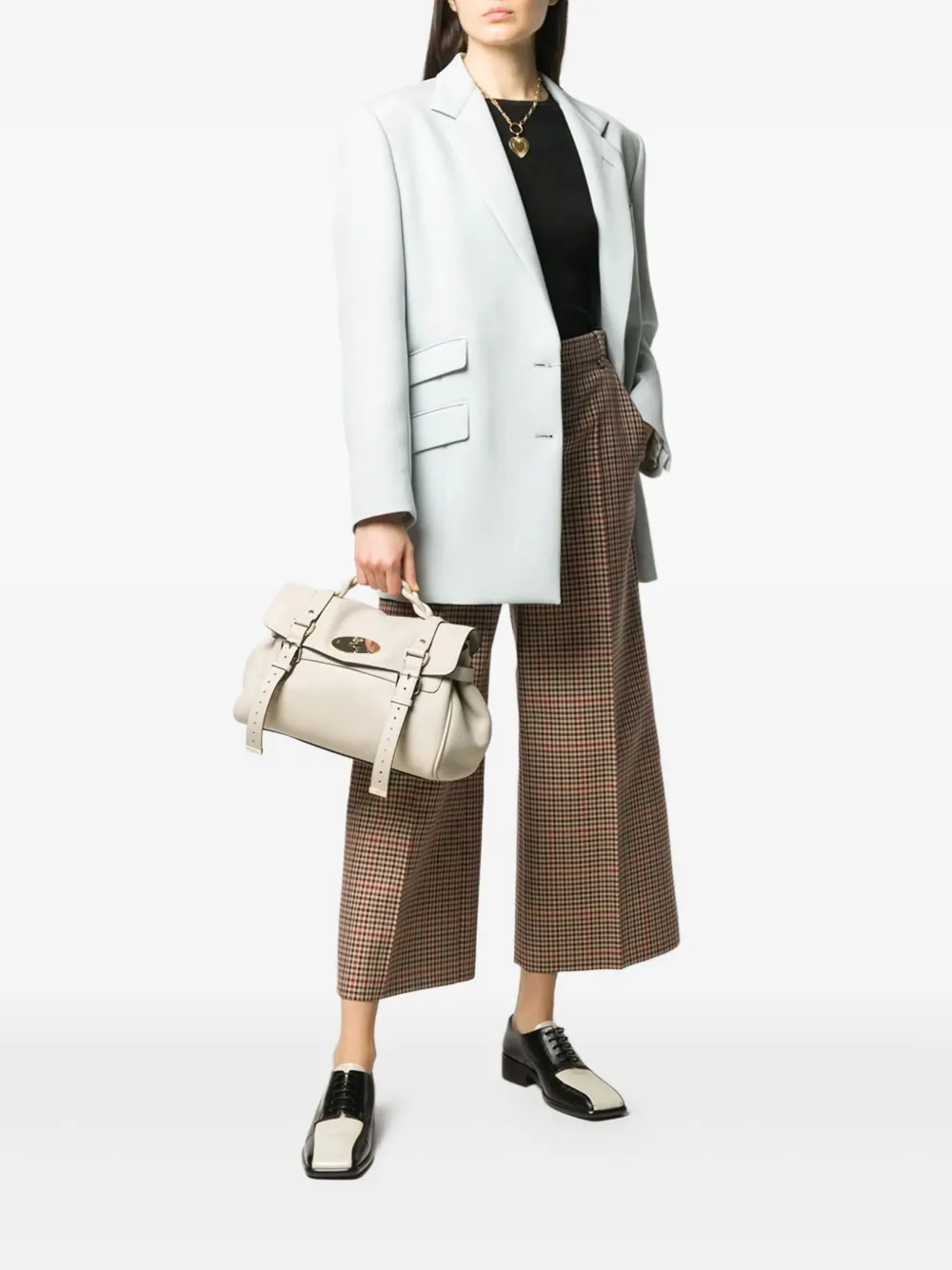 Mulberry Alexa shopper van bewerkt leer met gevlochten handgreep - Beige
