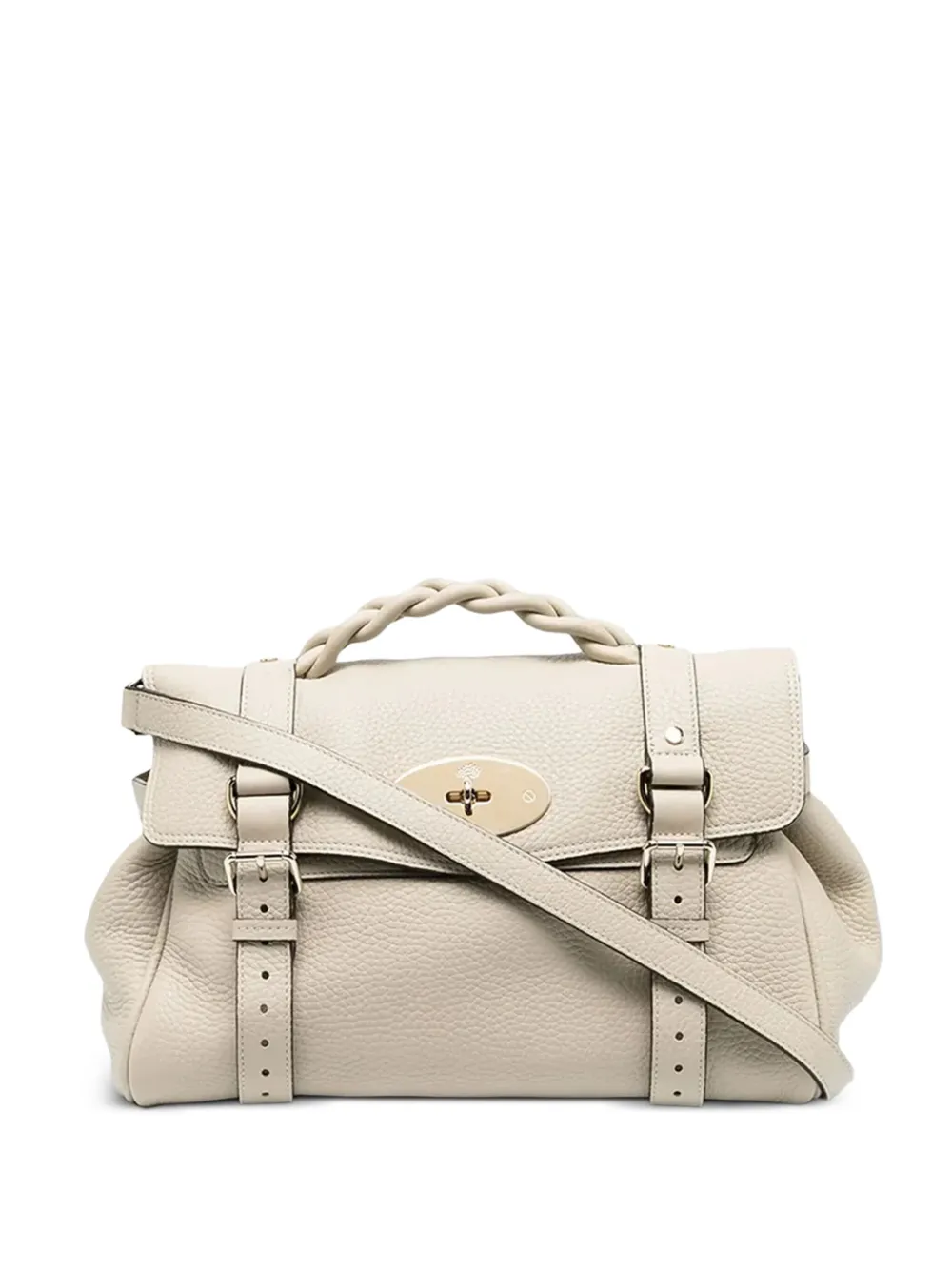 Mulberry Alexa shopper van bewerkt leer met gevlochten handgreep Beige