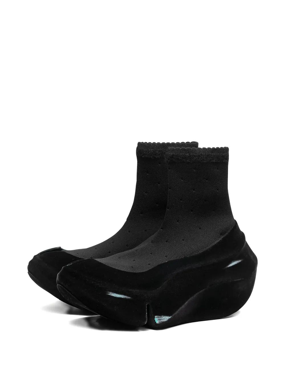 GROUNDS Orca Dotted Lace Flocky Sratch sneakers Black