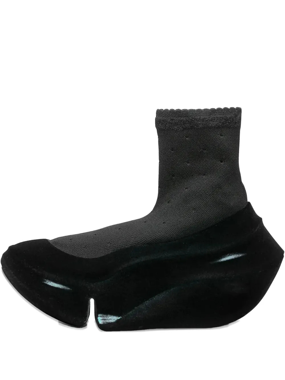 GROUNDS Orca Dotted Lace Flocky Sratch sneakers Black
