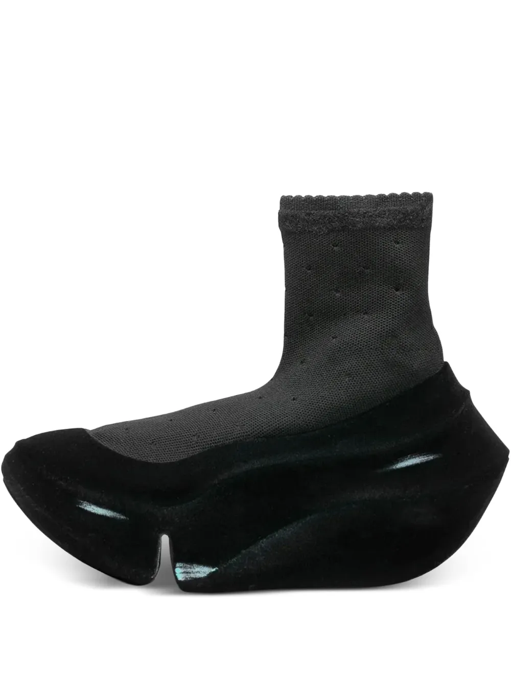 GROUNDS Orca Dotted Lace Flocky Sratch sneakers Black