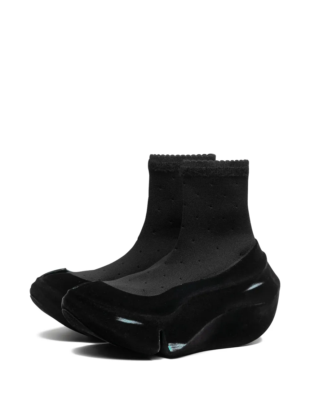 GROUNDS Orca flocky sneakers met veters - Zwart