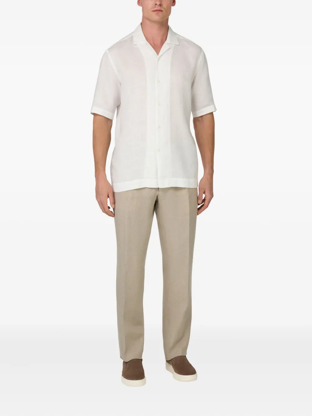 Boggi Milano side-dart trousers Beige