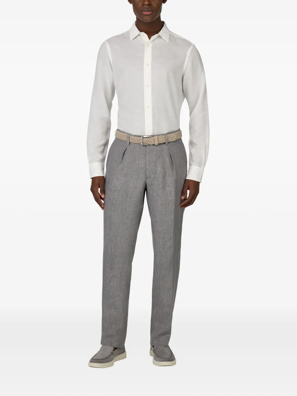 Boggi Milano Broek met plooien - Grijs