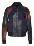 Jil Sander leather-patchwork bomber jacket - Black