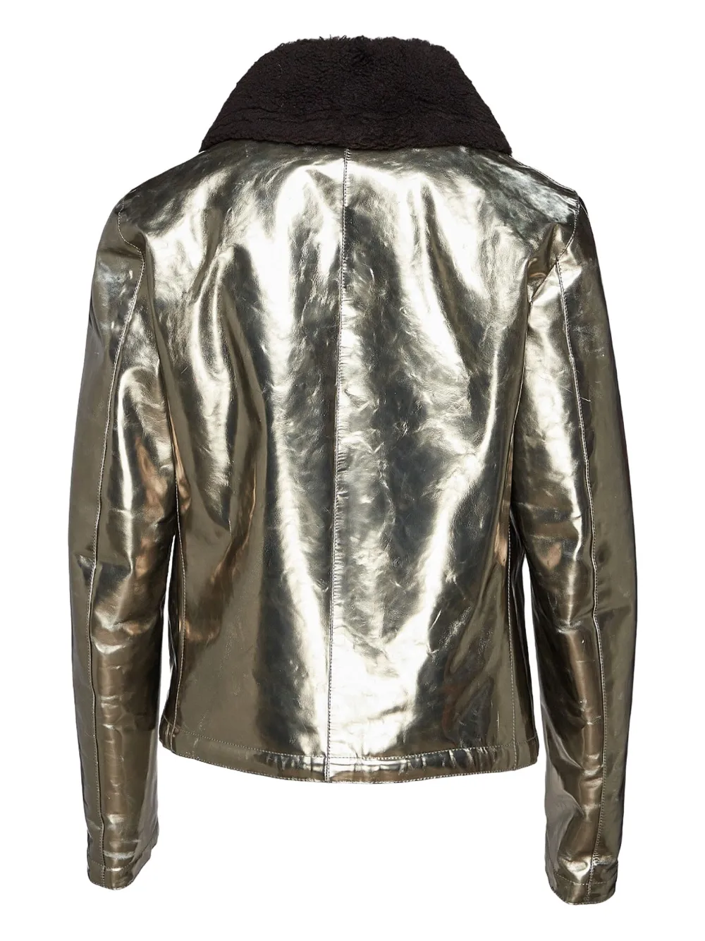 Jil Sander metallic shearling-collar jacket | Leather Jackets | Image 2