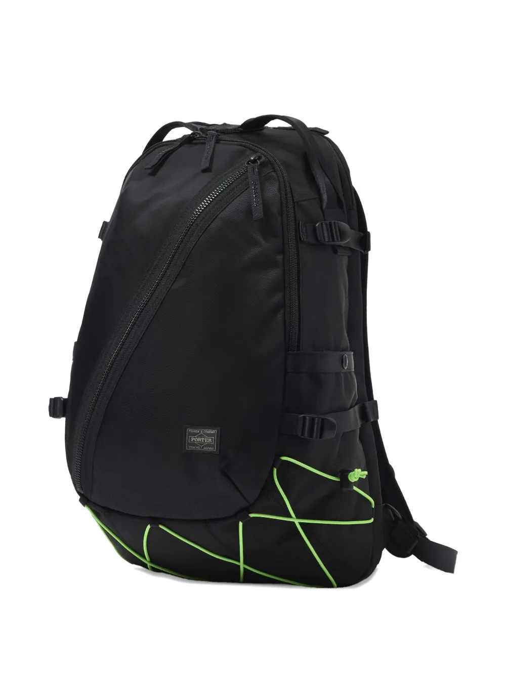 Porter-yoshida & Co Things Diagonal-zip Cross-strap Backpack In Black