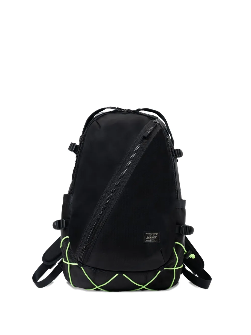 Porter-yoshida & Co Things Diagonal-zip Cross-strap Backpack In Black