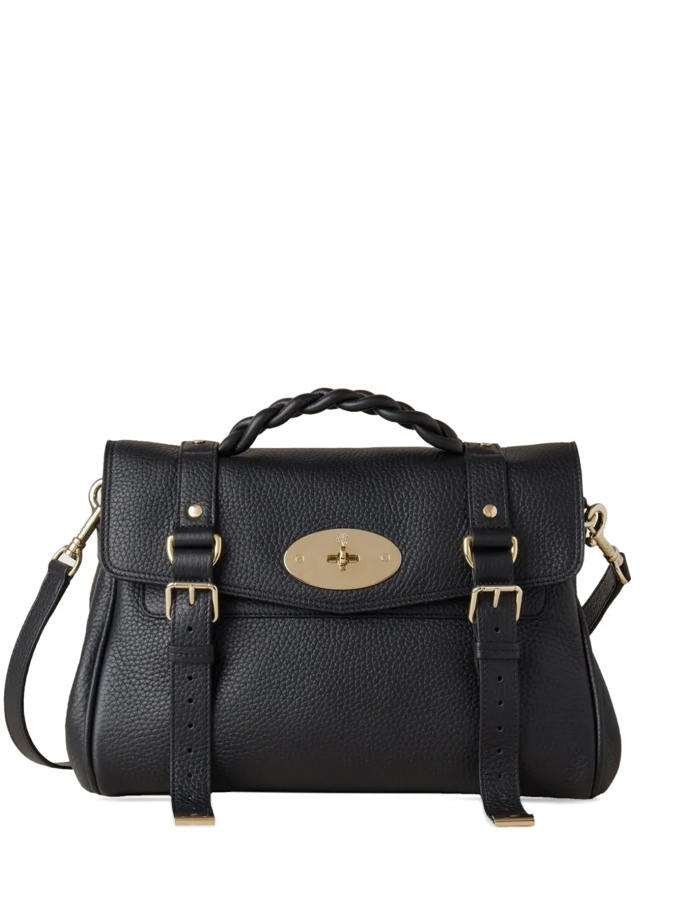 Mulberry mini Alexa braided-handle leather shoulder bag Zwart