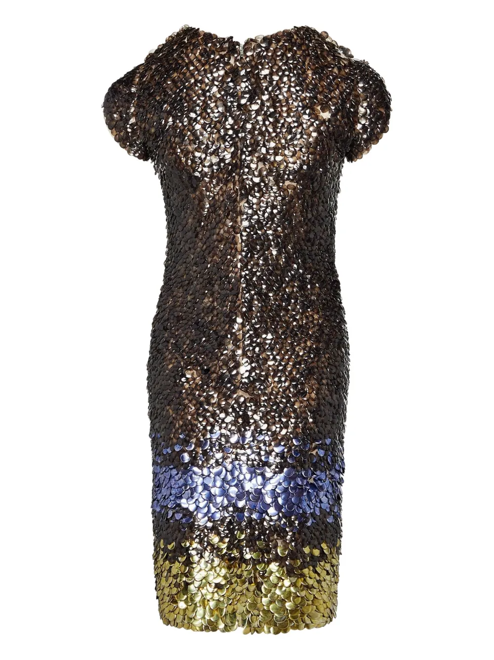 Oscar De La Renta Embellished Short-sleeved Dress In Multi