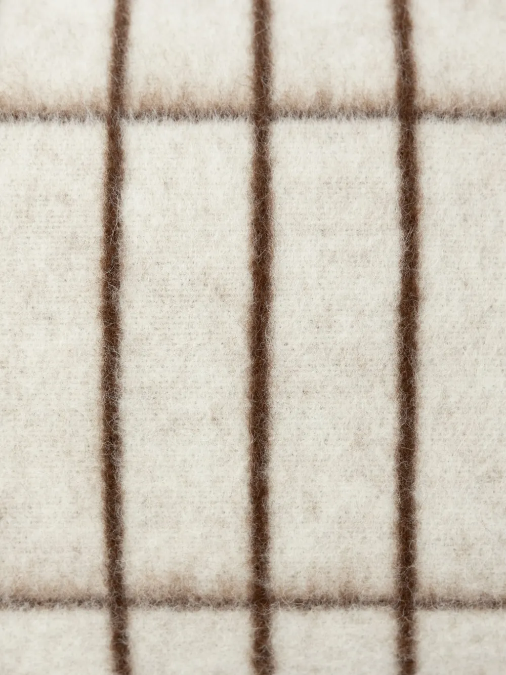 Blacksaw Grid-pattern Wool Cushion In Neutral