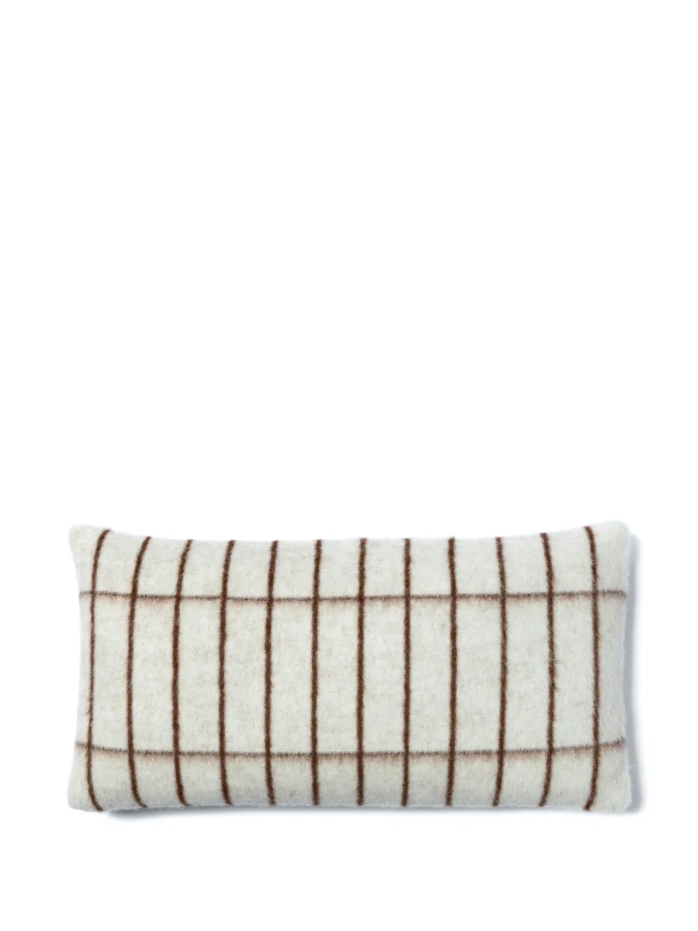 Blacksaw Grid-pattern Wool Cushion In Neutral