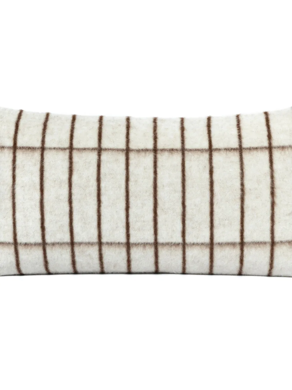 Blacksaw Grid-pattern Wool Cushion In Neutral