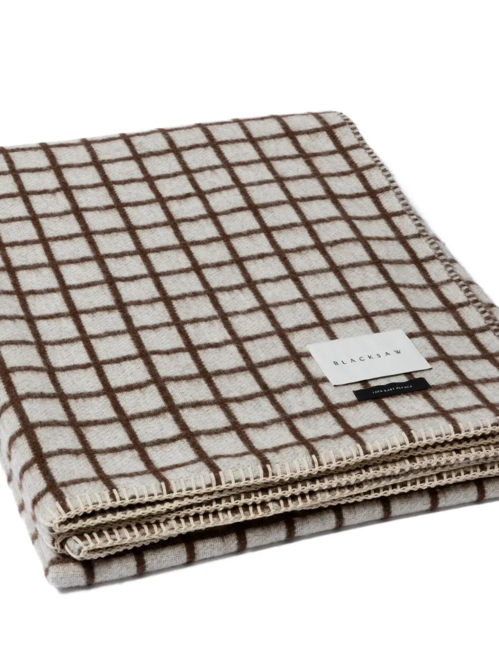 Blacksaw Grid-pattern Blanket (200cm X 150cm) In Brown