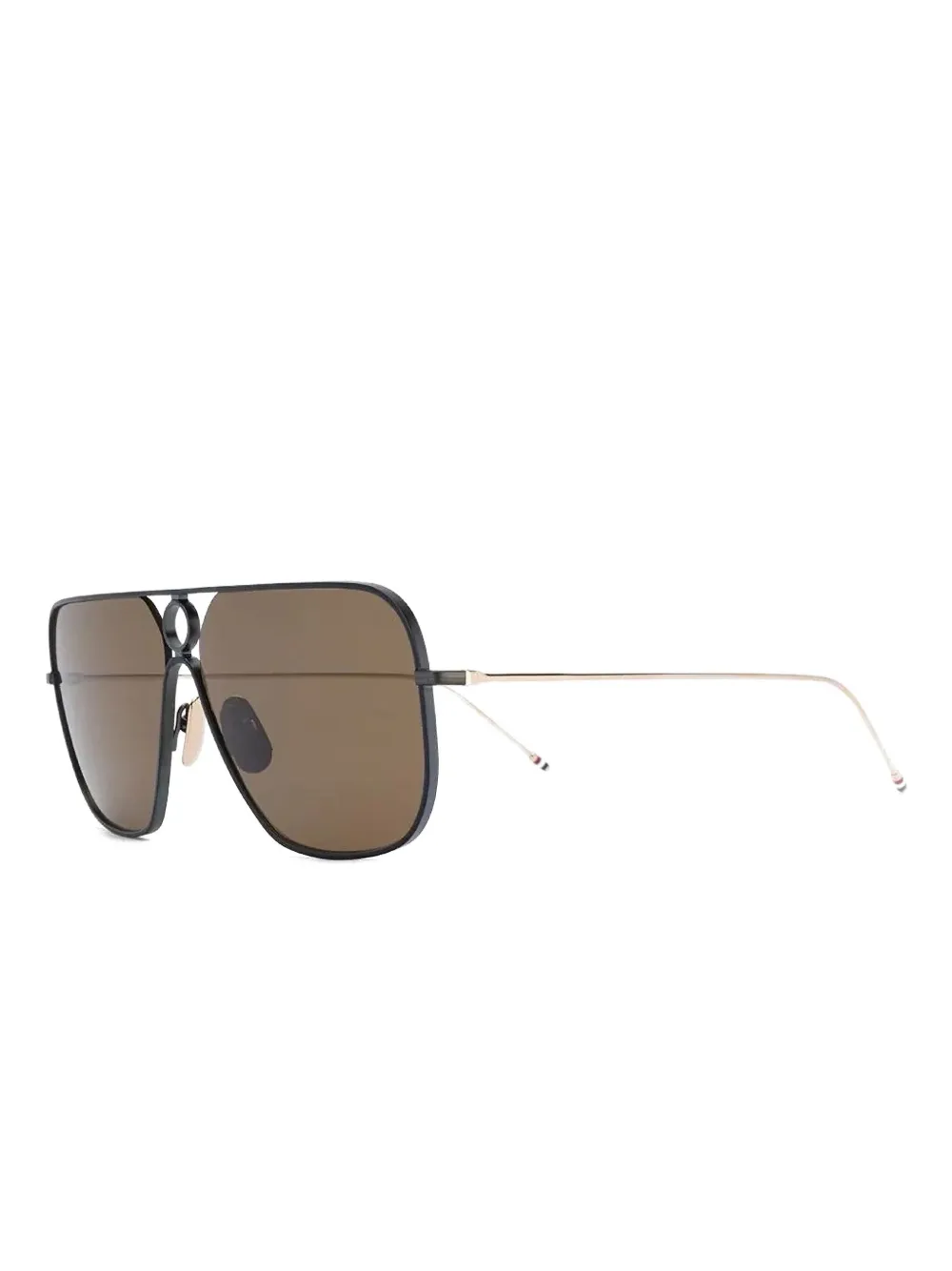Thom Browne Eyewear Zonnebril met vierkant montuur Zwart