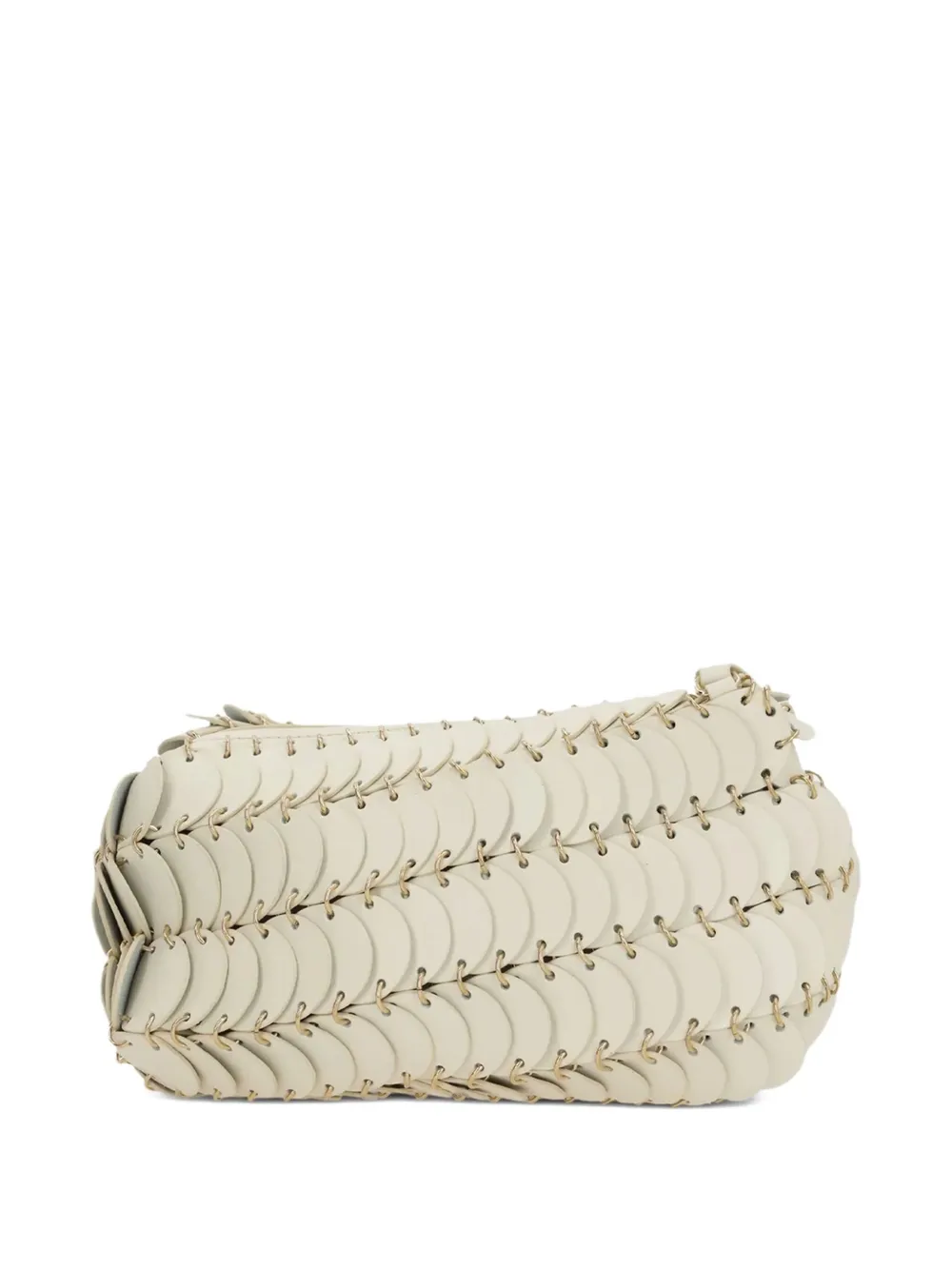Rabanne Paco Chainmail Leather Cross Body Bag In White