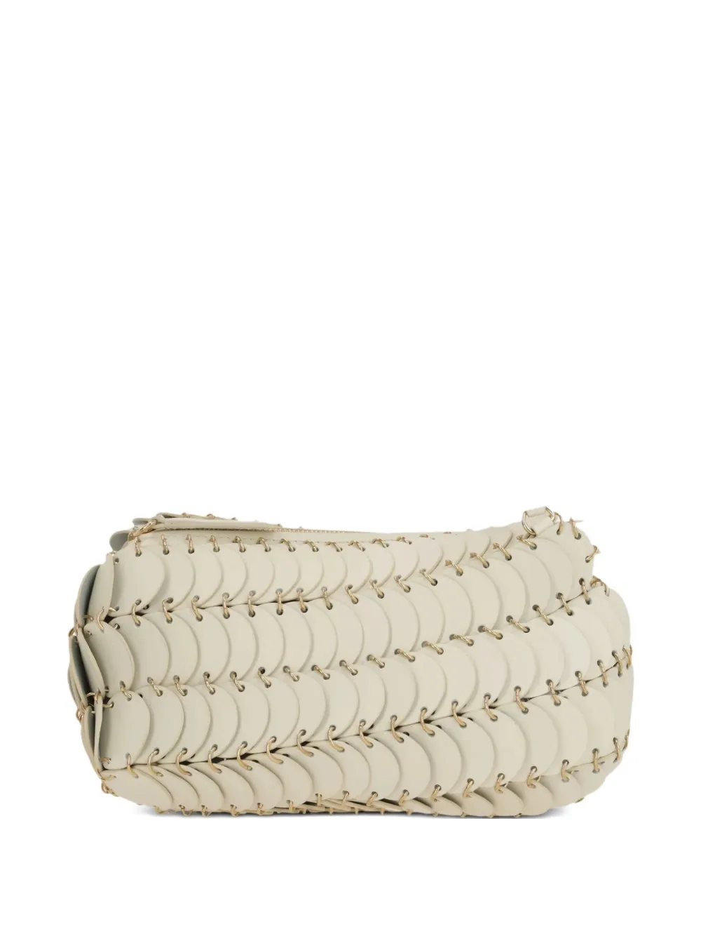 Rabanne Paco Chainmail Leather Cross Body Bag In White