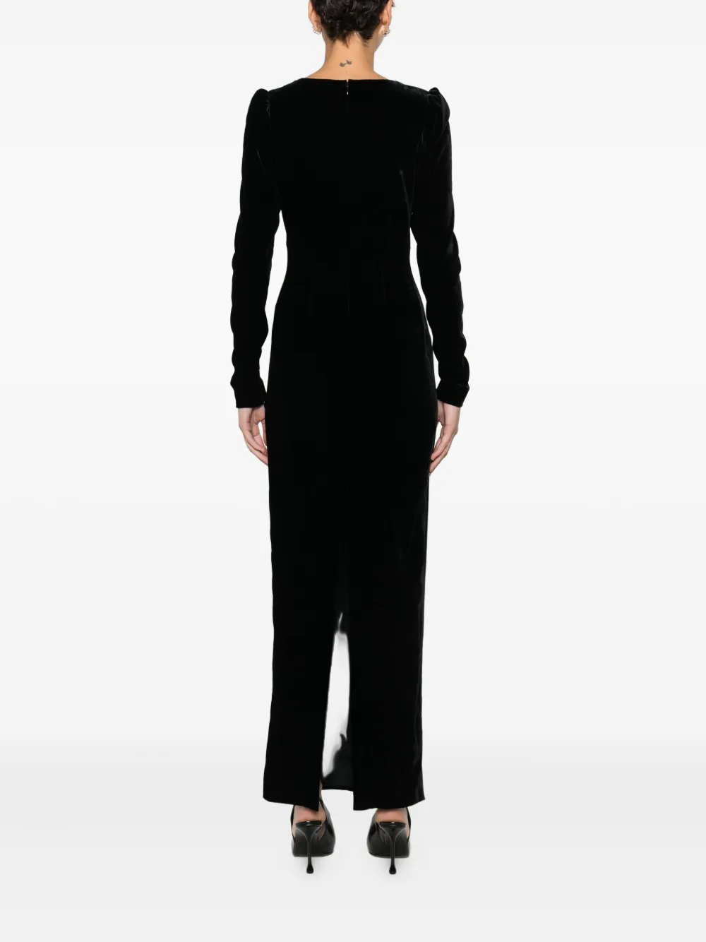 Alessandra Rich Fluwelen avondjurk met strikdetail Zwart