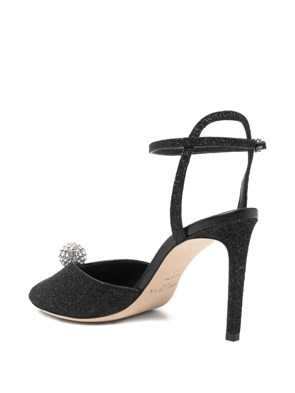 Jimmy Choo Sacora sandalen met glitter hak Zwart