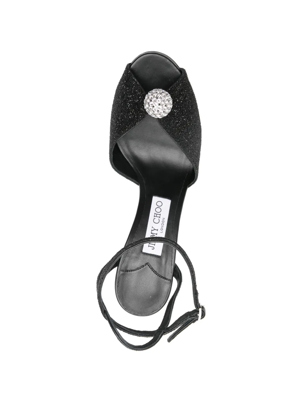 Jimmy Choo Sacora sandalen met glitter hak Zwart