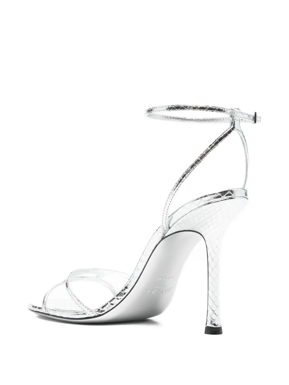 Jimmy Choo Leo 100mm sandalen Zilver
