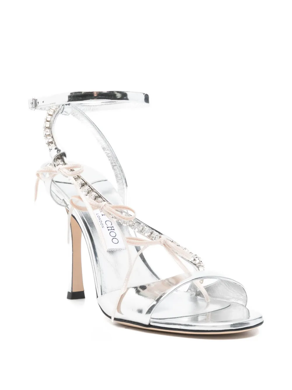 Jimmy Choo 100mm Lula Sandals In Silver