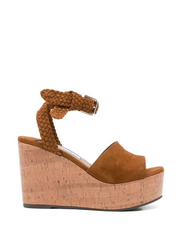 Jimmy Choo Jori 100 Braided-strap Sandals in Brown