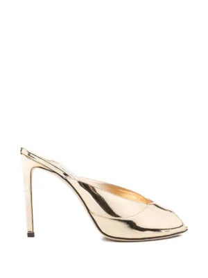 Jimmy Choo Brigitte peep-toe Mules | Gold | FARFETCH ZA