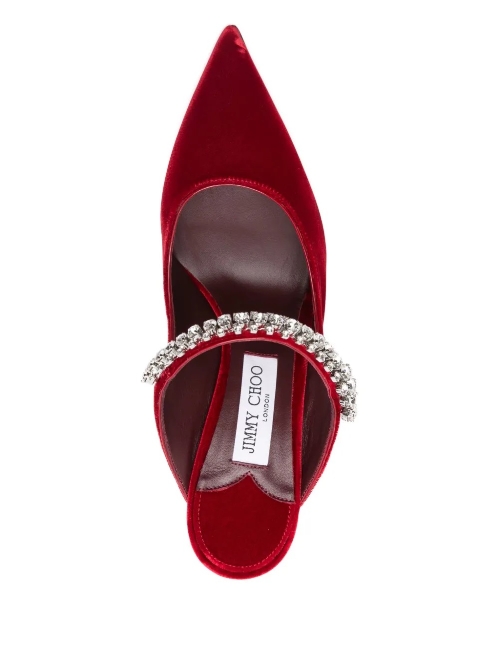 Jimmy Choo Bing 100 muiltjes verfraaid met kristallen Rood