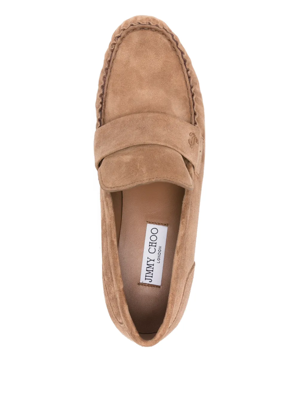 Jimmy Choo Ellis Suede Loafers In Neutral