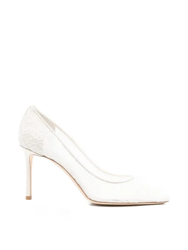 Jimmy Choo Romy ポインテッドトゥ パンプス | ホワイト | FARFETCH JP