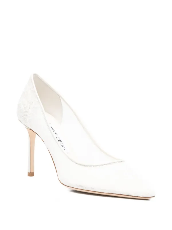 Jimmy Choo Romy ポインテッドトゥ パンプス | ホワイト | FARFETCH JP