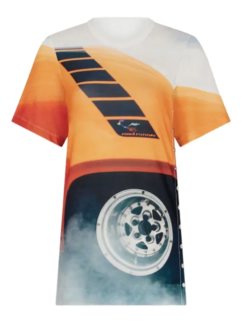 Rabanne printed button-detail T-shirt
