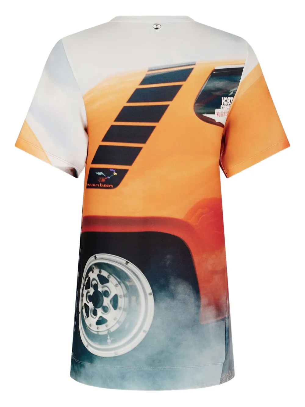 Rabanne T-shirt met knoopdetail en print Wit