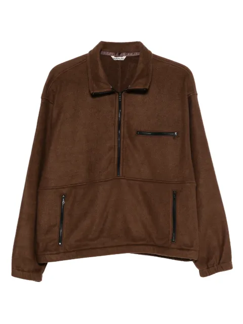 Auralee half-zip fleece sweatshirt