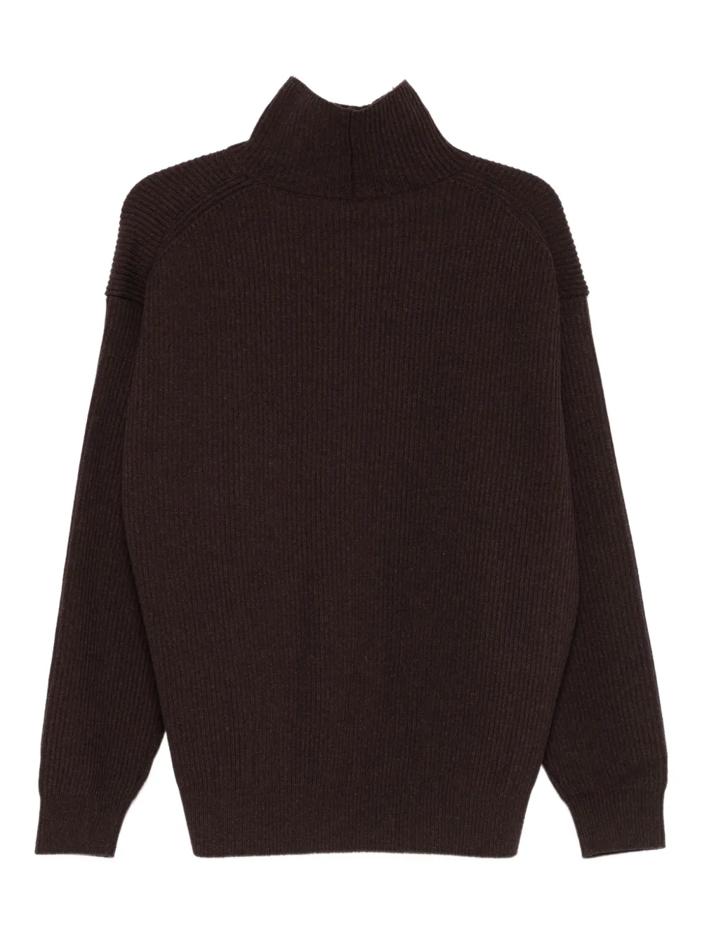 Auralee Ribb-knit Turtleneck Sweater In Brown