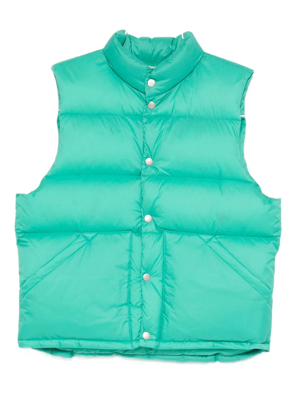 Auralee Ripstop Padded Gilet In Green