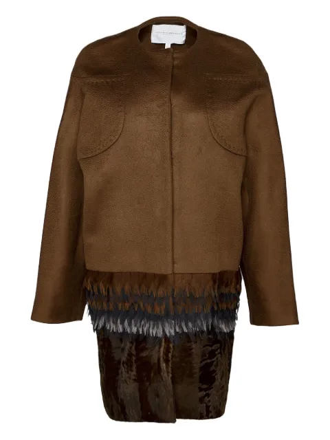 Carolina Herrera feather-trimmed coat
