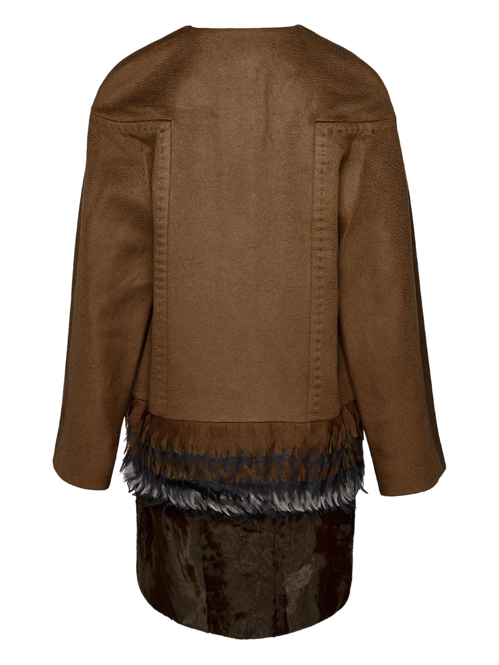 Carolina Herrera feather-trimmed coat Bruin