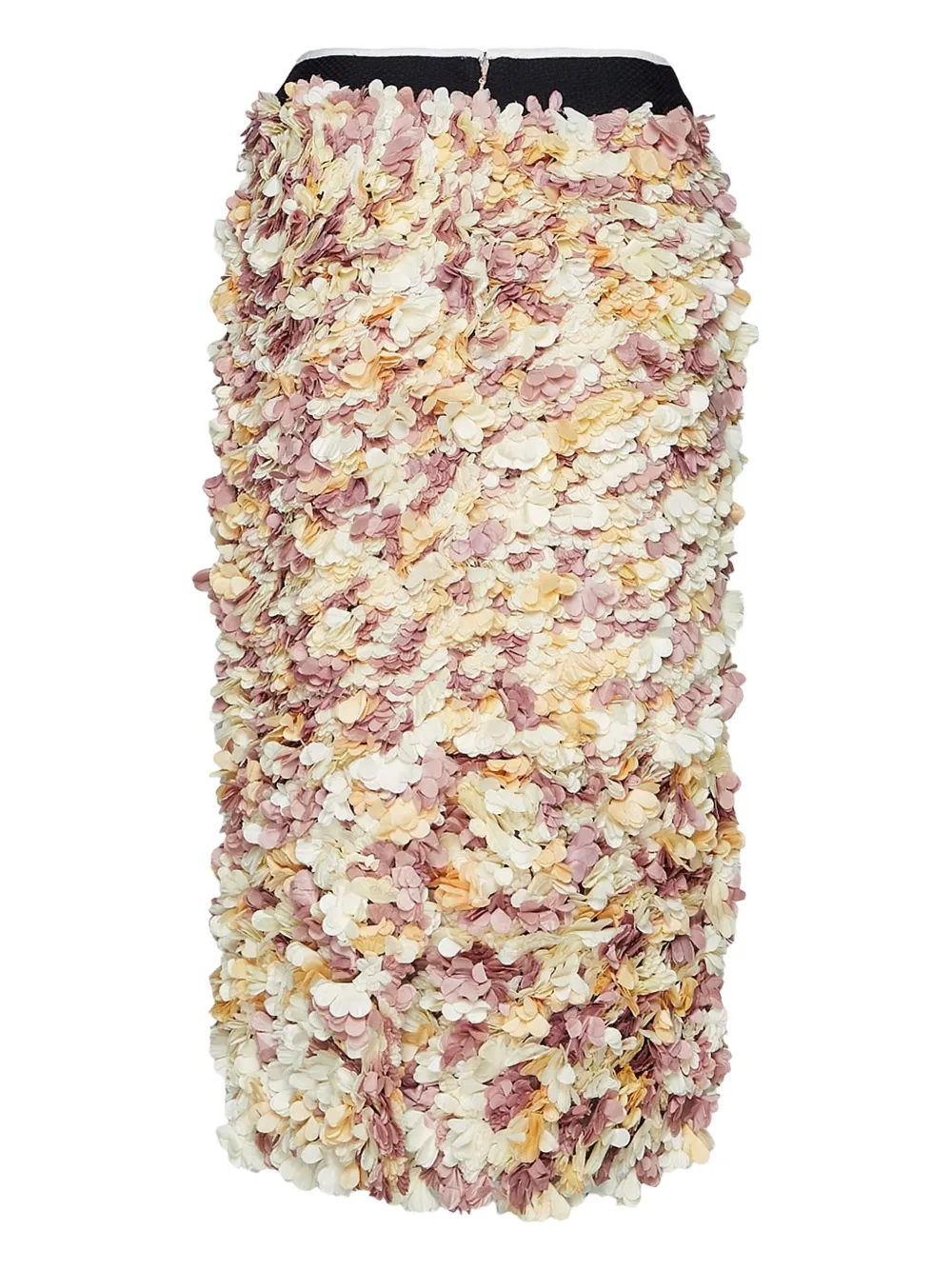 Marni Flower-embellished Midi Skirt In Neutral