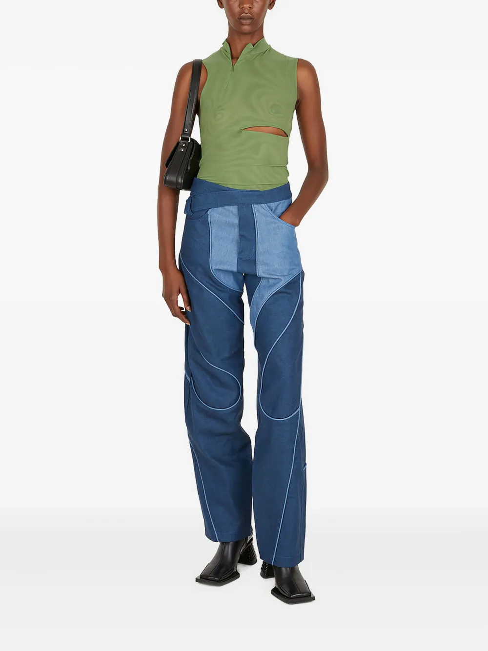 rusfrcade Esra mock-neck zip-front top | Vests & Tank Tops | Image 2