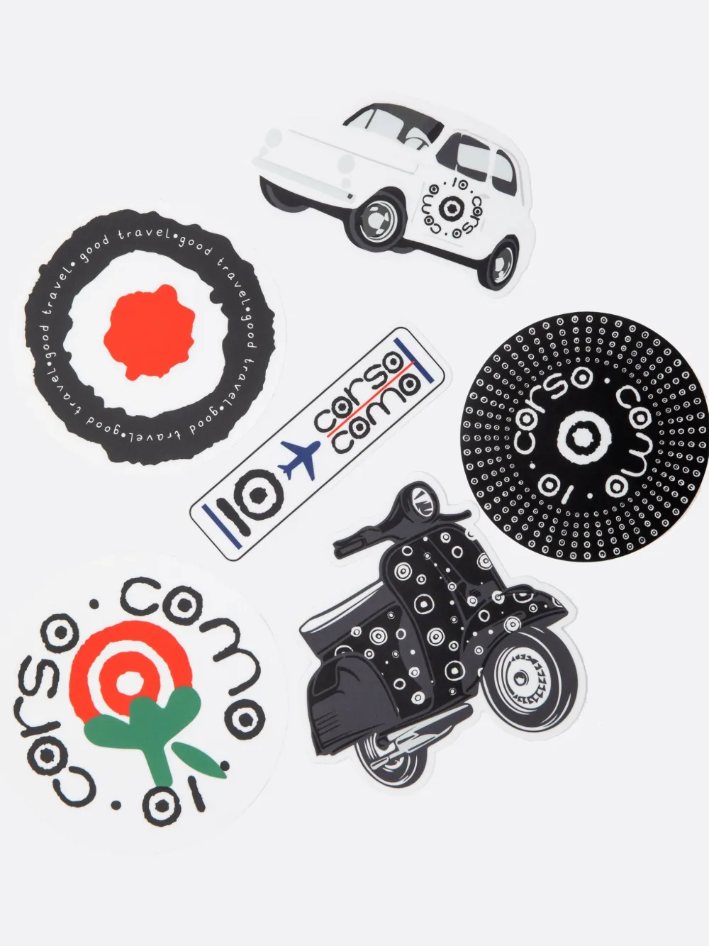 Fpm Milano X 10 Corso Como Luggage Stickers (pack Of Six) In White