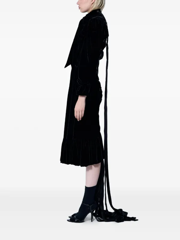 Balenciaga Ruffled lace-up Midi Dress | Black | FARFETCH
