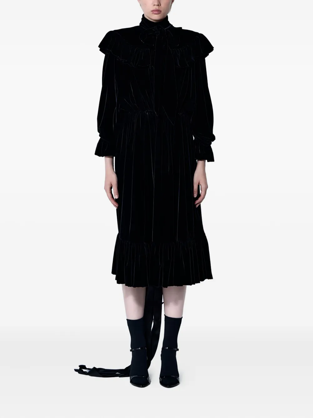 Balenciaga ruffled lace-up midi dress | Evening Dresses | Image 2
